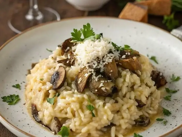 Rizoto kërpudha dhe burrata
